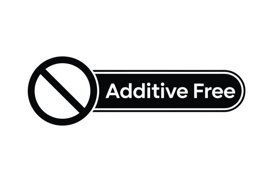 additive free label on white background text circle slash black