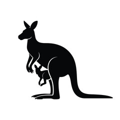 Fototapeta premium kangaroo silhouette on white background animal marsupial
