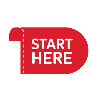 start here label flat icon tag pointer
