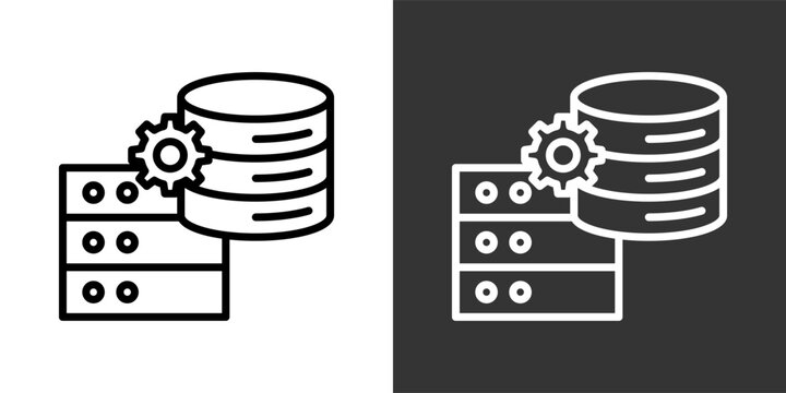 Databases Black And White Multiple Style Icon Set Collection Pack Vector Illustration 