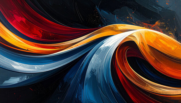 Arte abstrata, colorida e ondulada, com fluidos.