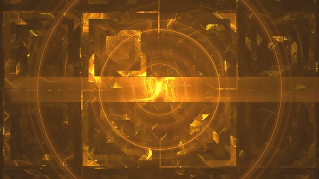 Illustration created as a 3D render without generative AI, quantum energy sphere abstract fractal background