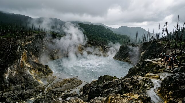 Boiling lake in morne trois pitons national park, dominica