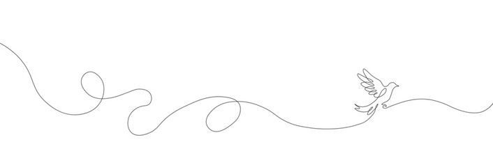 Continuous one line drawing of flying bird vector illustration. Minimalist bird outline path design. © โยธิน ทุมจีน