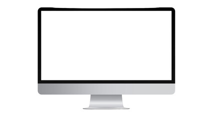 Modern desktop computer monitor with blank white screen for mockup © Dilshad