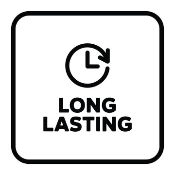 long lasting label with clock icon time