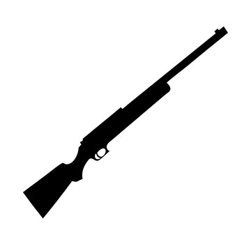 Shotgun Hunting Rifle Silhouette Vector Cutout Graphic