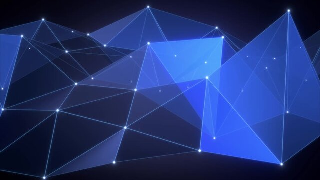 Abstract Morphing Triangular Grid Shape - Modern Technology Background