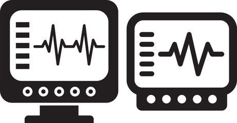 Fototapeta premium Heartbeat monitor icons displaying vital signs