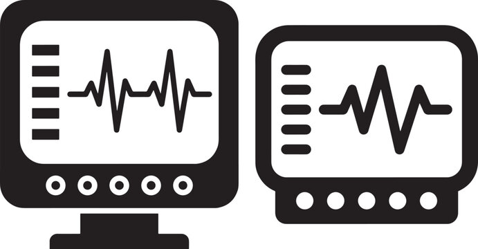 Heartbeat monitor icons displaying vital signs