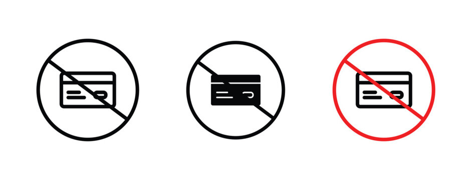 Credit card with prohibition sign