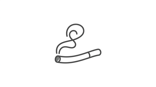 Hand drawn illustration of a smoking cigarette with smoke.