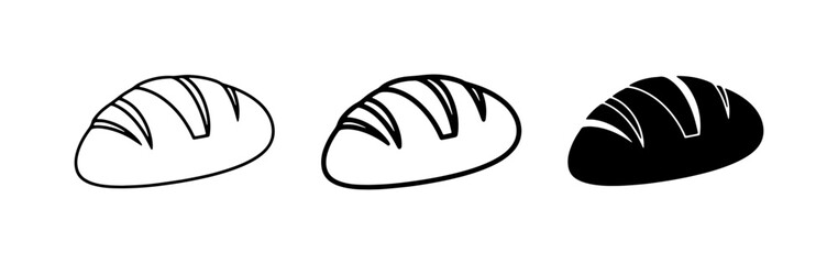 Obraz premium Bread Icons: Loaf, Outline, Silhouette, Bakery Graphics