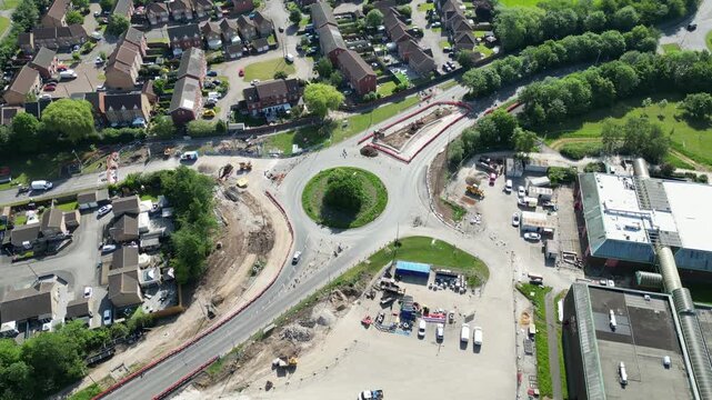 Ennerdale roundabout upgrade road works, Thomas Clarkson Way and Ennerdale junction. Ennerdale Leisure Centre, Kingston upon Hull
