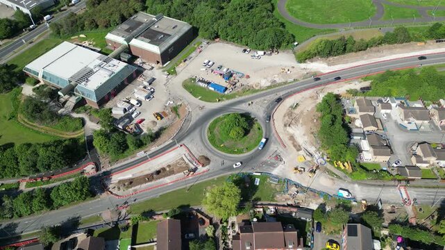 Ennerdale roundabout upgrade road works, Thomas Clarkson Way and Ennerdale junction. Ennerdale Leisure Centre, Kingston upon Hull