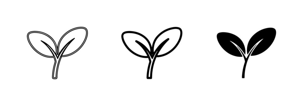 Seedling Icons: Growth, New Life, and Nature Concepts