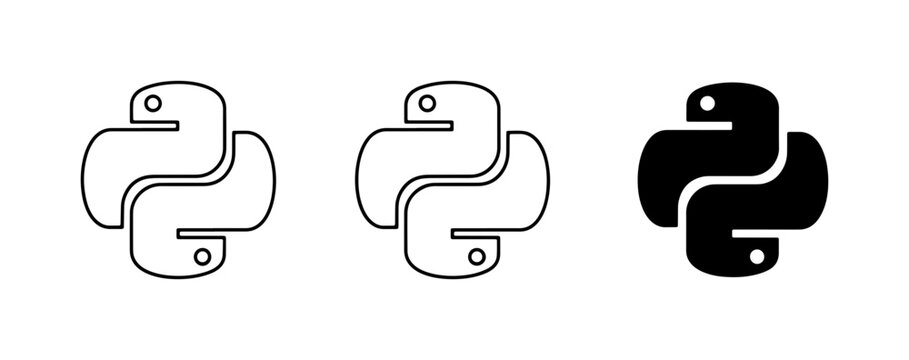 Python Logo Icons, Programming Language Symbols, Software Development Graphics