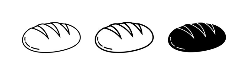 Obraz premium Bread Icons, Loaf Vector Art, Baked Goods Graphics