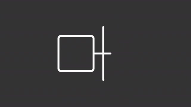 Animated decision tree white line icon. Hierarchy flowchart animation. Branching diagram with square blocks. Workflow optimization. Isolated element on dark background. Alpha transparent video