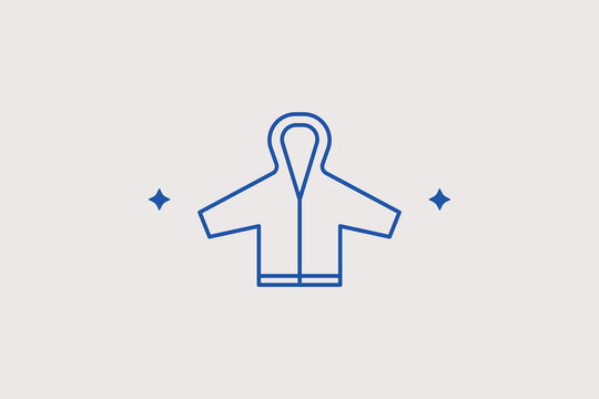 Raincoat line icon for protective waterproof clothing. Functional vector illustration for outdoor apparel shops.