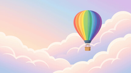 Obraz premium Colorful hot air balloon flying high.