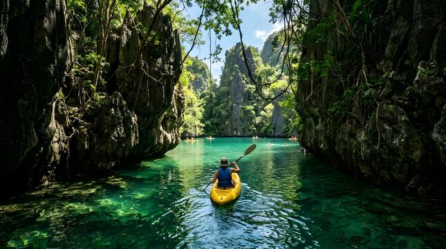 Kayaking through the stunning limestone lagoons of coron, palawan