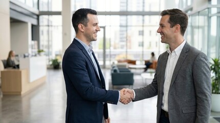 Fototapeta premium Professional Men Handshake Business Agreement