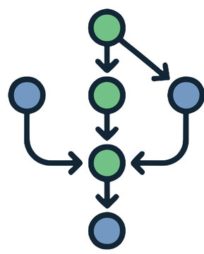 Git Branching Graph And Version Control Concept