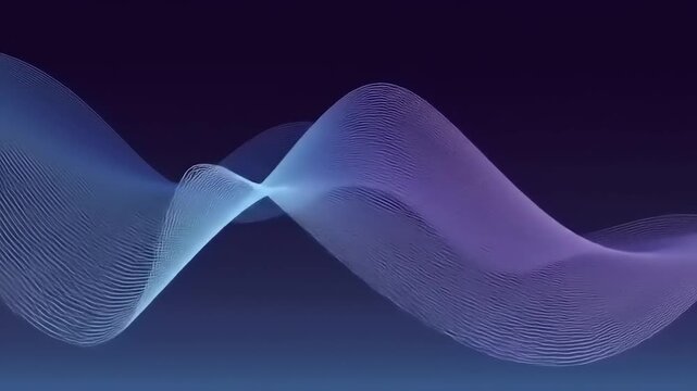 Abstract digital artwork featuring flowing lines in a gradient of blue and purple