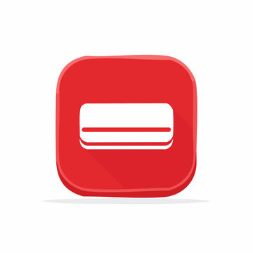 Red Button with White Minus Symbol