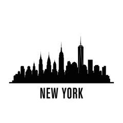 Obraz premium Silhouette Cityscape of New York, Graphic Vector Illustration