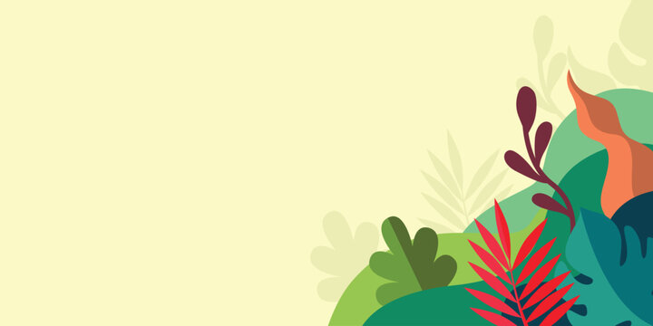Colorful abstract tropical leaves background