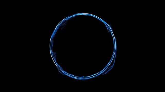 plasma ring blue line pulsating isolated background, motion blue ring, Abstract ring of minimalistic equalizer