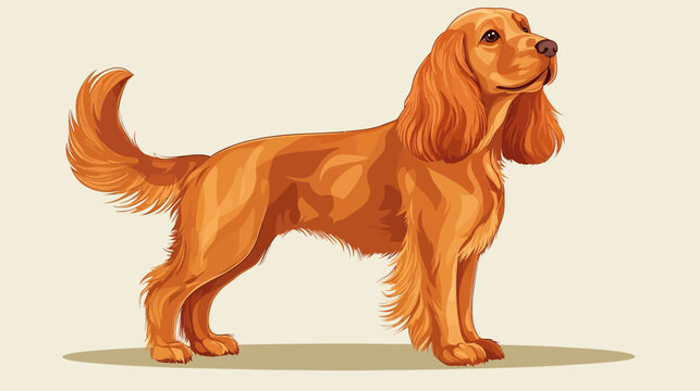 Brown Cocker Spaniel with floppy ears, bushy tail, confident stance, detailed fur textures
