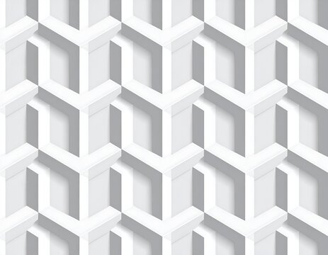 Minimal White Geometric Pattern Repeating Across Abstract 3d Background