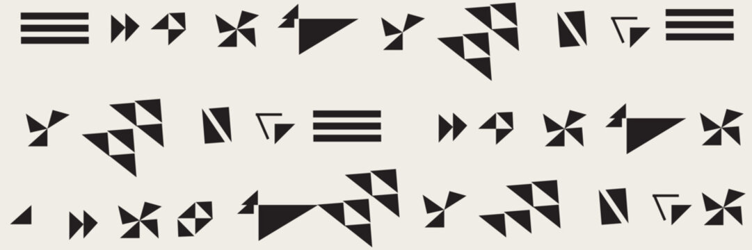 Postmodern abstract geometric graphic elements, Glass effects of refraction and distortion of various shapes, Brutalist vector shapes, Trendy retro design symbols in Y2K aesthetics, stickers, eps 10