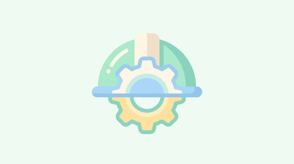 Fototapeta premium Vector illustration of a gear and cogwheel emblem symbolizing engineering, settings, and innovation for technology and industrial design concepts