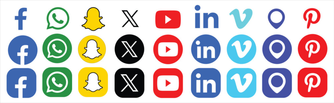 Comprehensive Social Media and Communication Platform Logo Collection