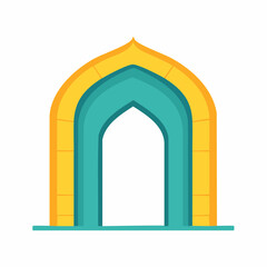 Fototapeta premium Islamic Archway with Teal and Yellow Colors