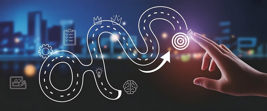 Business Journey Roadmap Concept Map for Strategy Planning and User Experience Development