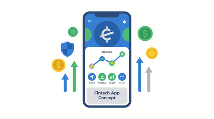 Fototapeta premium Mobile Phone Finance Application Interface.