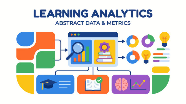 Learning Analytics Abstract Data Metrics.