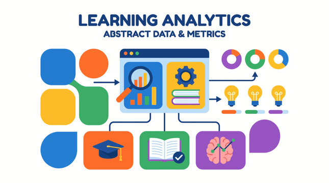 Learning Analytics Abstract Data Metrics.