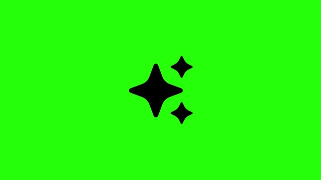 Dynamic 4K resolution asset showing a cluster of magical shining sparkle stars blinking and bouncing. Playful popup transition element for beauty promo.