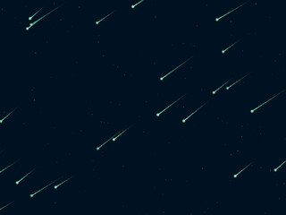 Streaking Meteors Space Cosmic Night Design © iushakovsky
