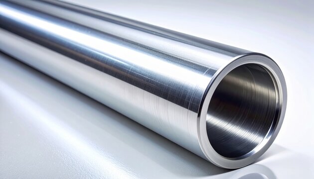Seamlessly Welded Titanium Pipe Section with Polished Metallic Sheen