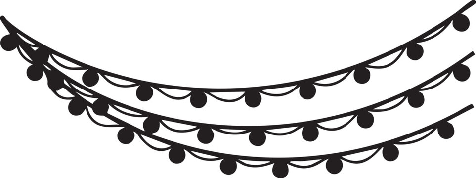 String lights icon with string light decoration celebration illumination