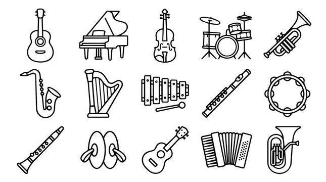 Collection of Musical Instruments Icons