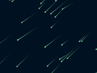 Bright Meteor Streaks Space Astronomy Background © iushakovsky