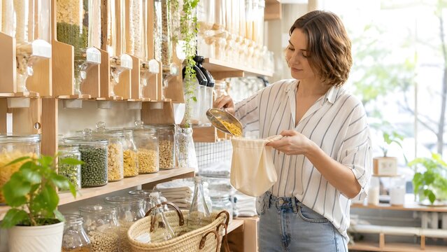 Bright casual sustainable shopping